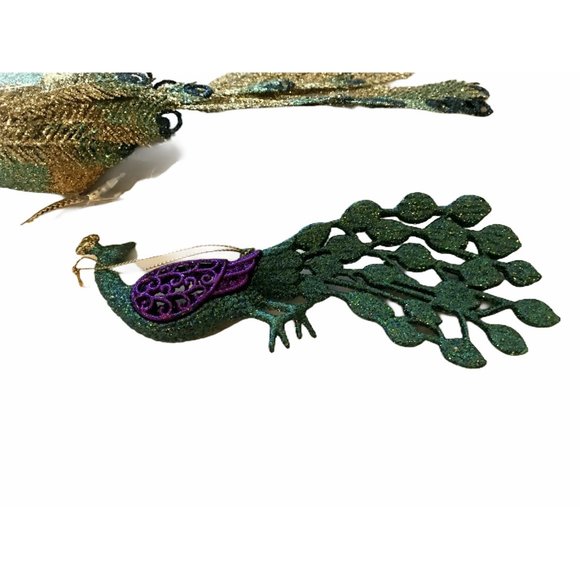 Vintage Holiday Christmas Ornaments Décor Peacocks - Picture 4 of 8